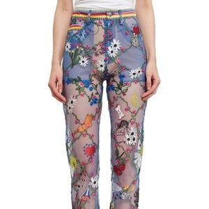 NWT Adam Selman Sheer Mesh Jeans